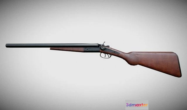 1529104 - PBR Game 3D Models - Double Barrel Shotgun 3D Max