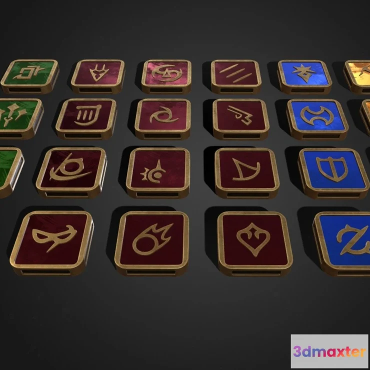 1529152 - PBR Game 3D Models - Ff 14 Job Icons Endwalker Highpolyversion 3D Max