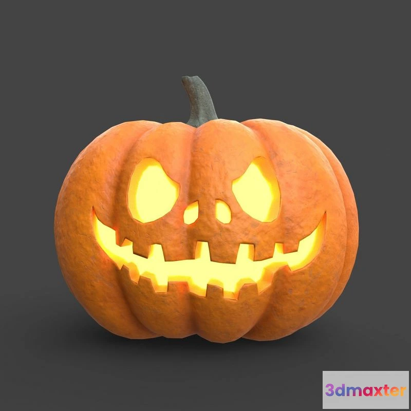1529186 - PBR Game 3D Models - Halloween Pumpkin Jack-O-Lantern 3D Max