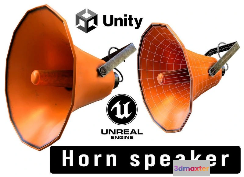 1529204 - PBR Game 3D Models - Horn Speaker Siren 3D Max