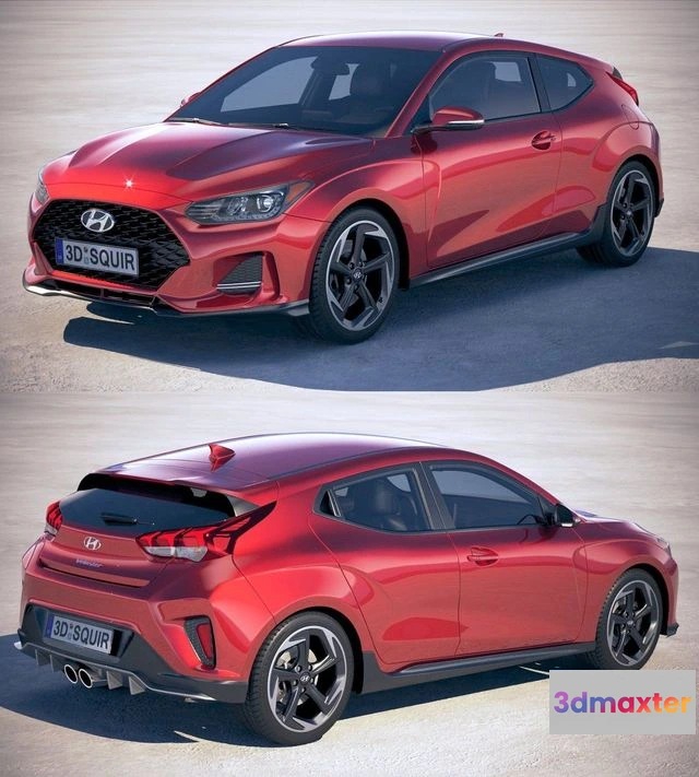 1529230 - PBR Game 3D Models - Hyundai Veloster 2019 3D Max