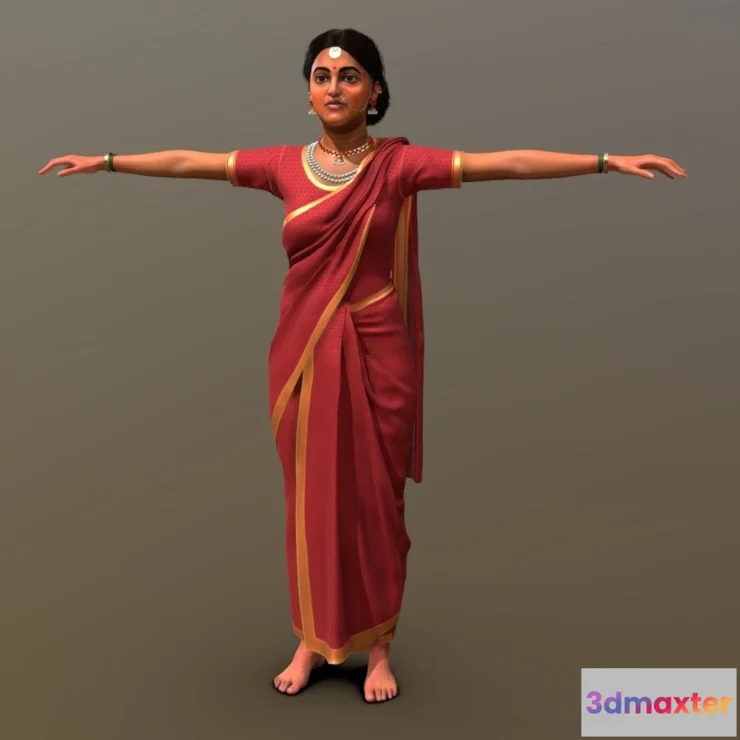 1529234 - PBR Game 3D Models - Indian Woman 3D Max