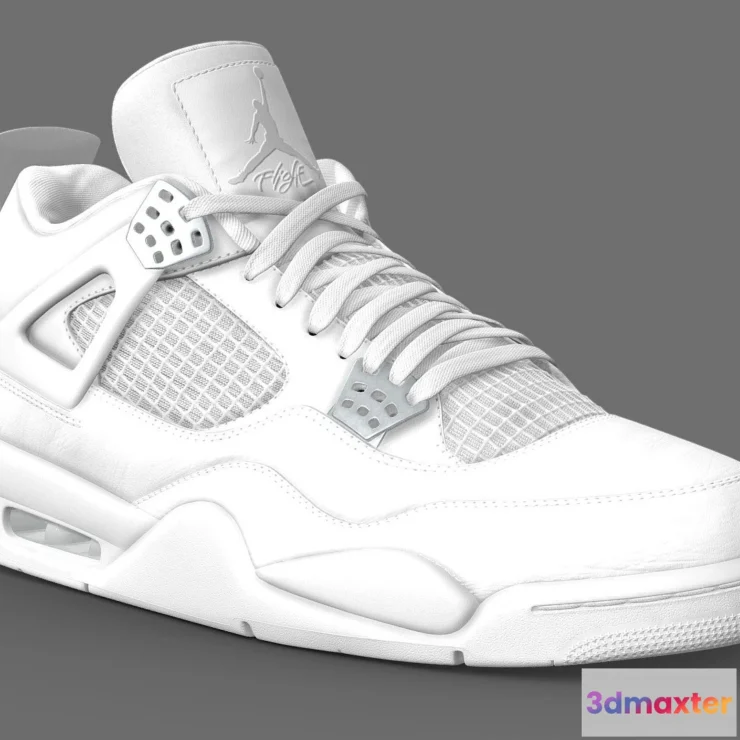 1529244 - PBR Game 3D Models - Jordan 4 Pure Money 3D Max