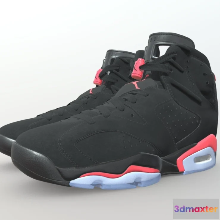 1529250 - PBR Game 3D Models - Jordan 6 Retro Infrared 3D Max