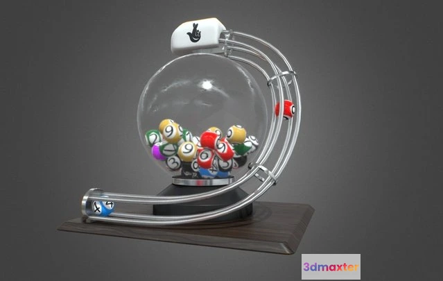 1529298 - PBR Game 3D Models - Lottery Machine 3D Max