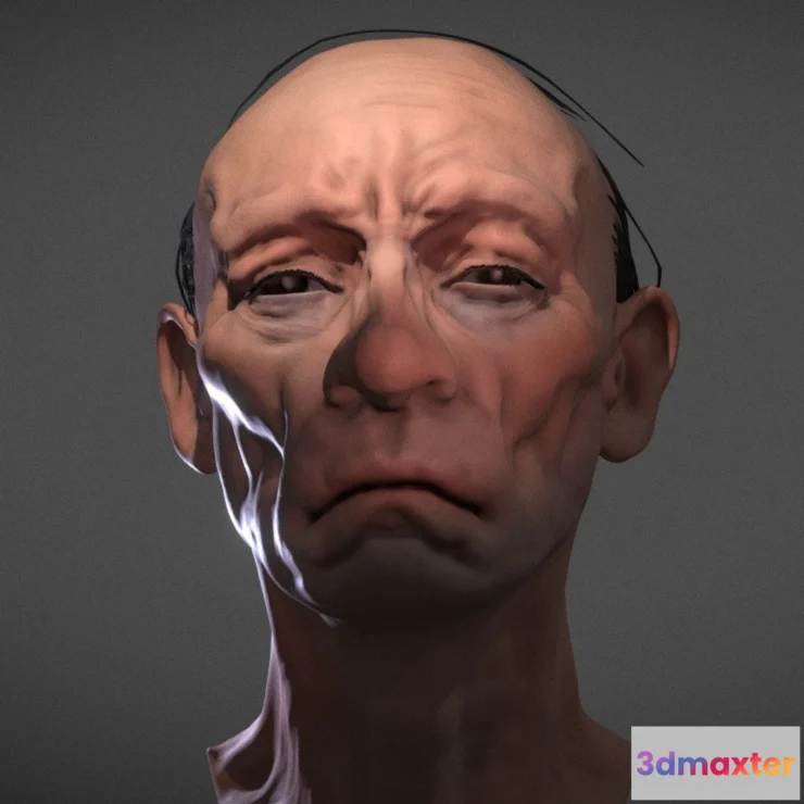 1529312 - PBR Game 3D Models - Man Head Sculpt 3D Max