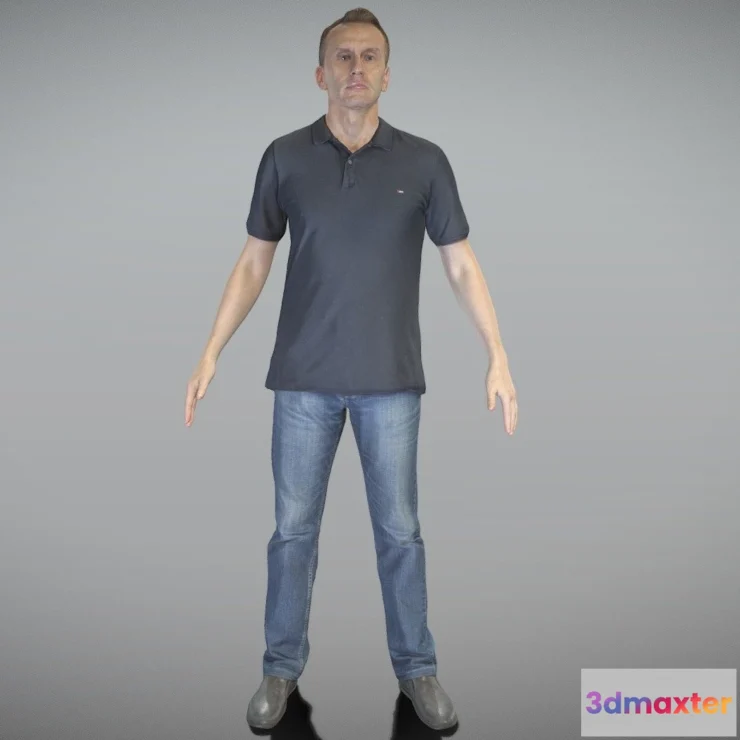 1529314 - PBR Game 3D Models - Man In Casual Style Ready For Animation 312 3D Max