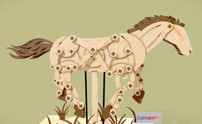 1529324 - PBR Game 3D Models - Mechanical Horse Running 3D Max