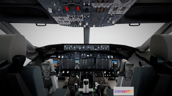 1529328 - PBR Game 3D Models - (Boeing 737) Airplane Cockpit 3D Max