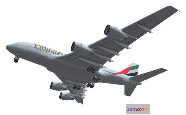 1529346 - PBR Game 3D Models - Airbus A380 Emirates Airlines 3D Max