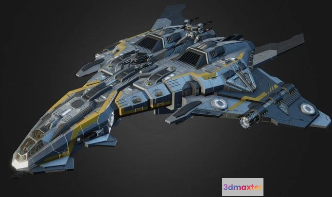 1529362 - PBR Game 3D Models - Anka   Lowpoly Animated Gunship 3D Max
