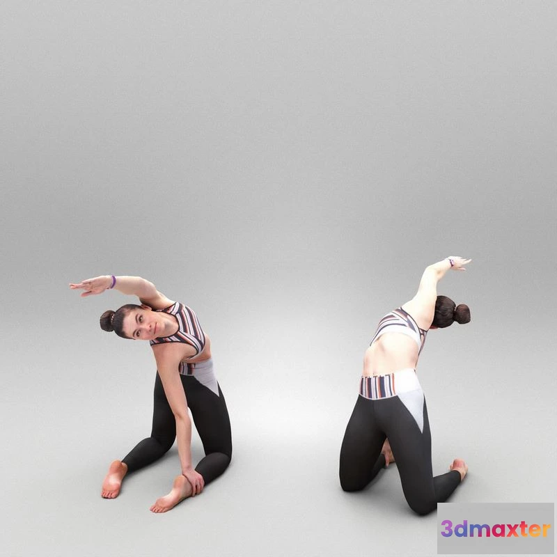 1529378 - PBR Game 3D Models - Beautiful woman practicing yoga 446 3D Max