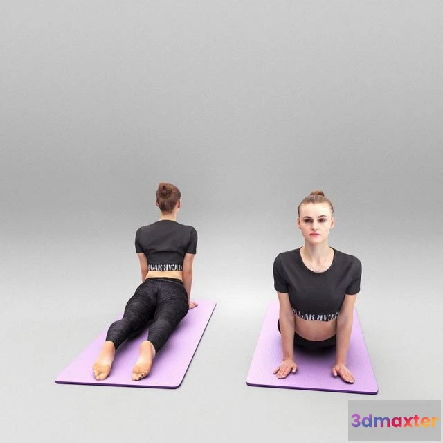 1529386 - PBR Game 3D Models - Beautiful young woman stretching 453 3D Max