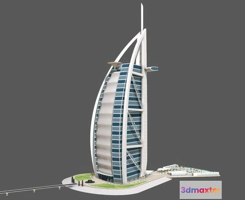 1529398 - PBR Game 3D Models - Burj Al Arab   Dubai 3D Max