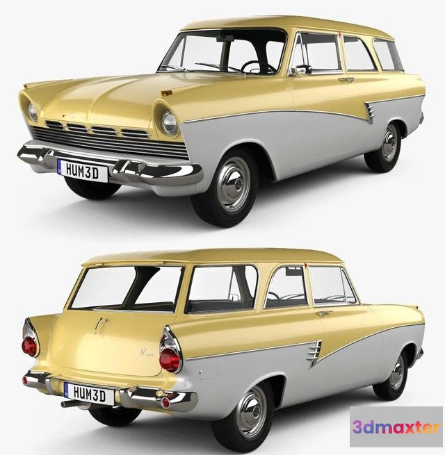 1529450 - PBR Game 3D Models - Ford Taunus P2 17M kombi 1957 3D Max