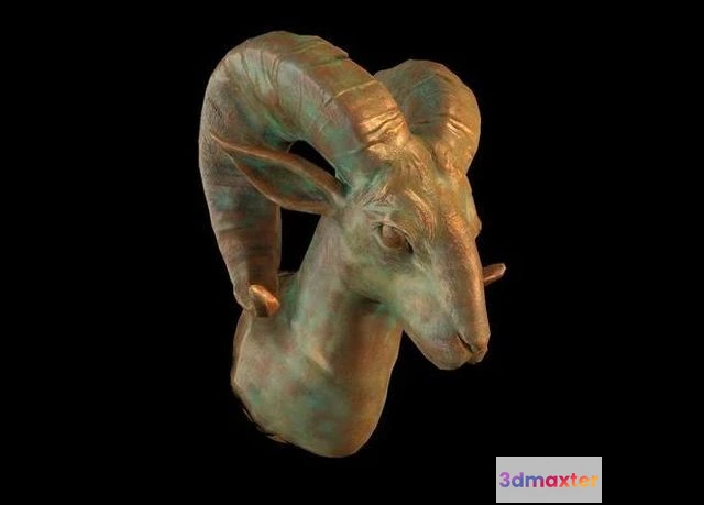 1529464 - PBR Game 3D Models - Goat Head Statue 3D Max