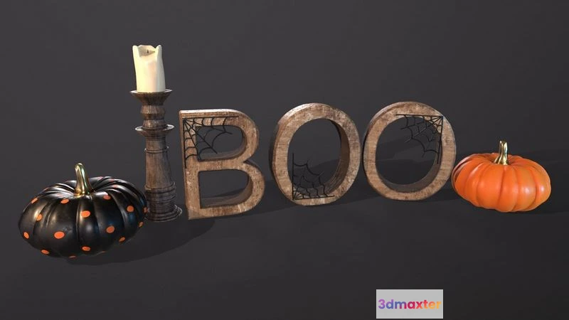 1529474 - PBR Game 3D Models - Halloween props - Decoration set 3D Max