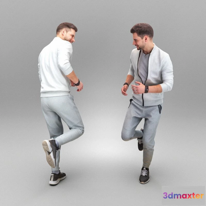 1529486 - PBR Game 3D Models - Handsome man running 407 3D Max