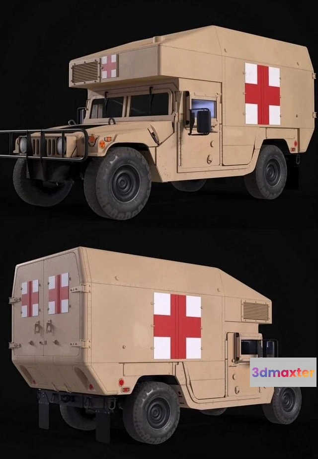 1529498 - PBR Game 3D Models - HMMWV Ambulance 3D Max