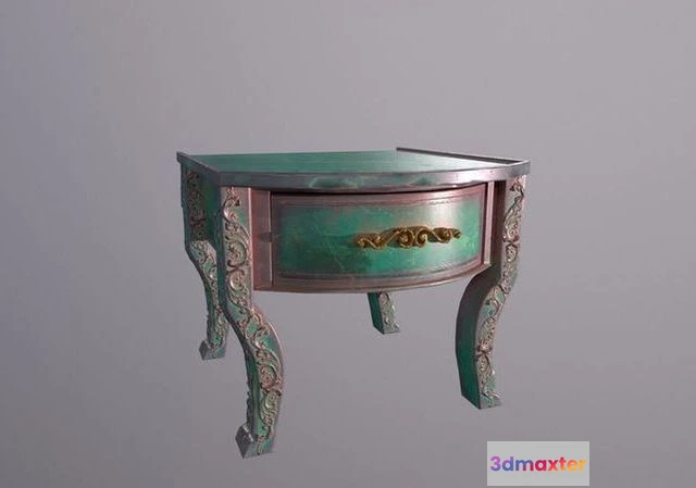 1529502 - PBR Game 3D Models - Jade Nightstand 3D Max
