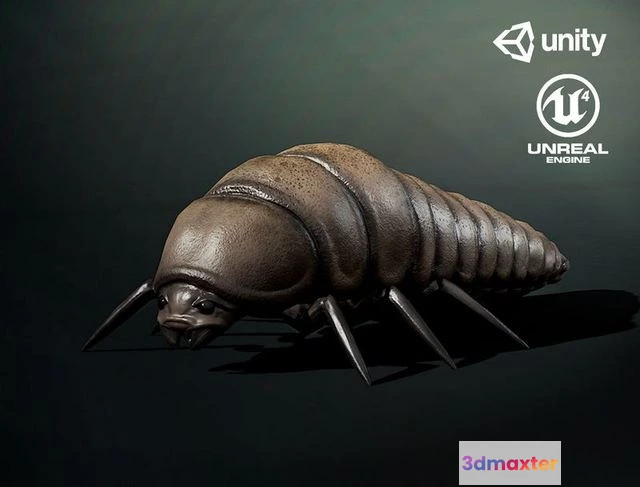 1529508 - PBR Game 3D Models - Larva insect1 3D Max