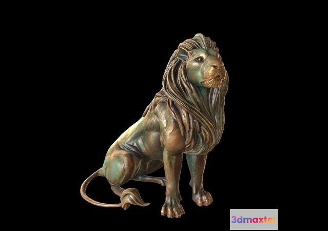 1529512 - PBR Game 3D Models - Lion Statue 3D Max