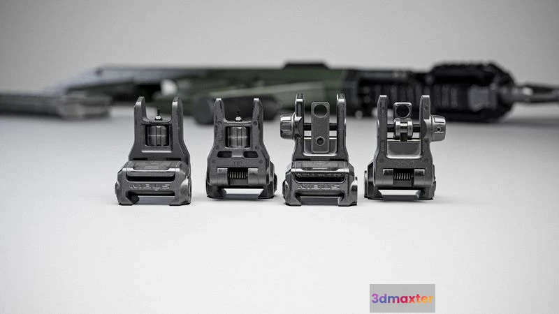 1529542 - PBR Game 3D Models - Magpul MBUS 3 Ironsights 3D Max