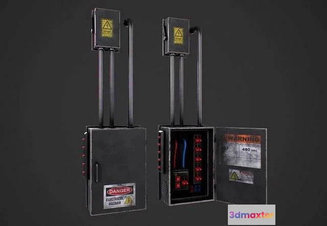 1529544 - PBR Game 3D Models - Main Power Switch Box 3D Max