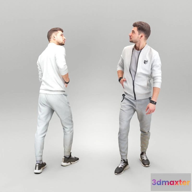1529568 - PBR Game 3D Models - Man in casual gray tracksuit 422 3D Max