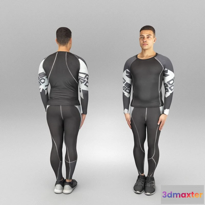 1529574 - PBR Game 3D Models - Man in crossfit uniform 412 3D Max