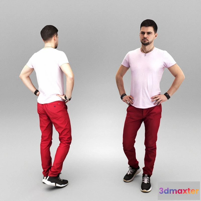 1529594 - PBR Game 3D Models - Man with hands on waist 382 3D Max