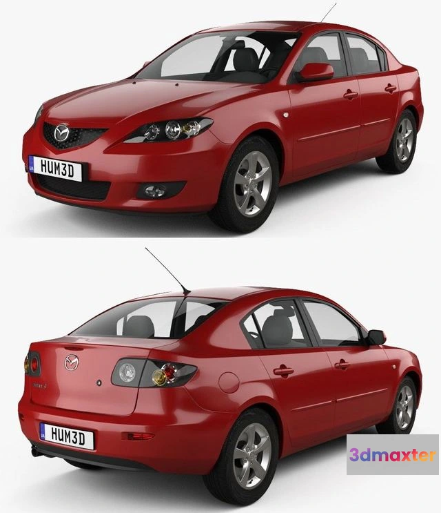 1529634 - PBR Game 3D Models - Mazda 3 sedan 2003 3D Max