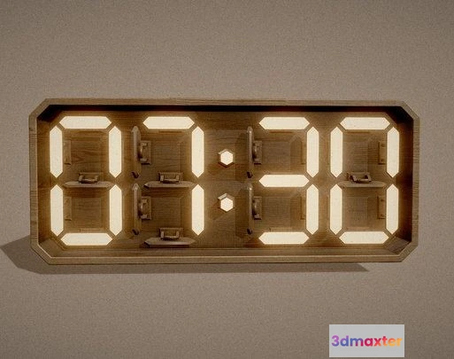 1529642 - PBR Game 3D Models - Mechanical Digital Clock 3D Max
