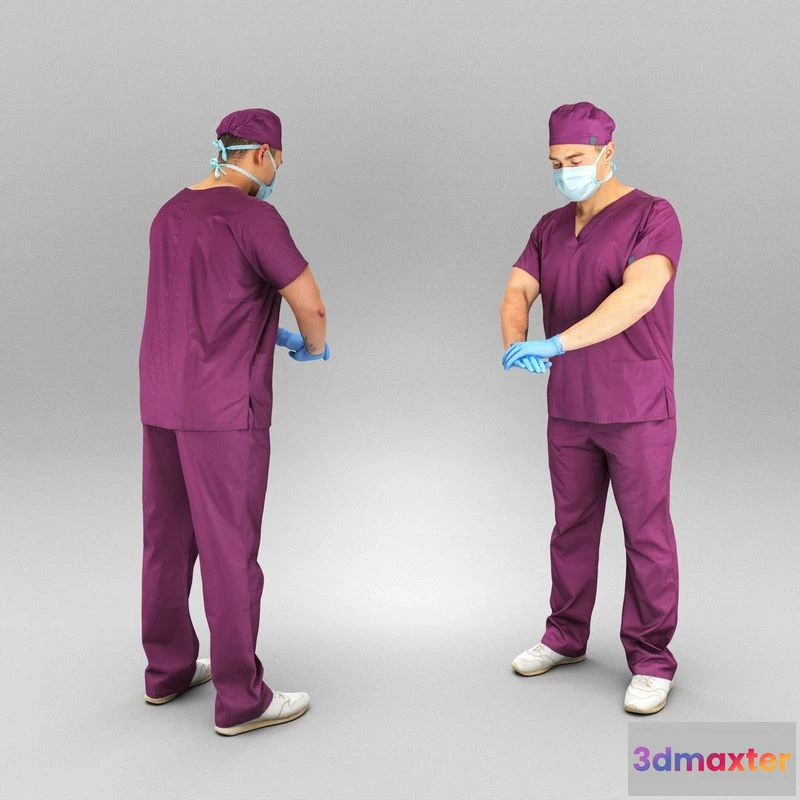 1529644 - PBR Game 3D Models - Medical doctor performing CPR 432 3D Max