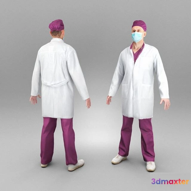 1529646 - PBR Game 3D Models - Medical doctor ready for rigging 391 3D Max