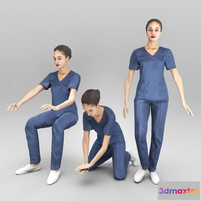 1529652 - PBR Game 3D Models - Medical nurse 352 3D Max