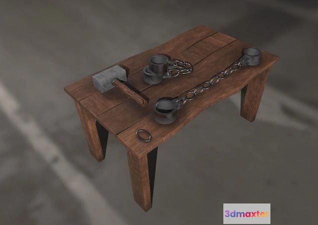1529656 - PBR Game 3D Models - Medieval Table and Things 3D Max