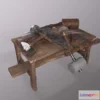 1529658 - PBR Game 3D Models - Medieval Table-Saw-Hammer 3D Max