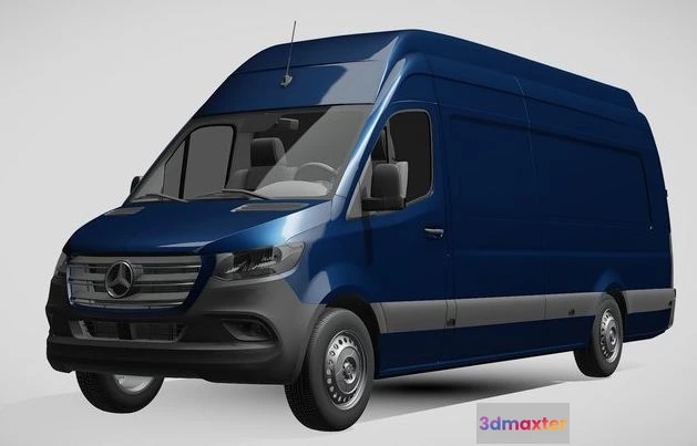 1529674 - PBR Game 3D Models - Mercedes Benz Sprinter Panel Van L4H3 RWD 2019 3D Max