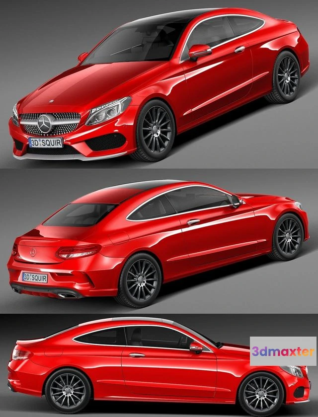 1529682 - PBR Game 3D Models - Mercedes-Benz C-class Coupe 2017 3D Max