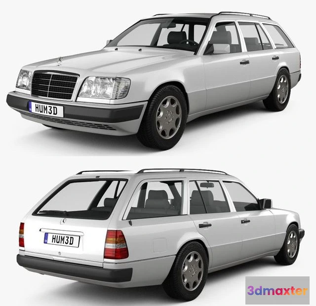 1529686 - PBR Game 3D Models - Mercedes-Benz E-class Wagon 1993 3D Max