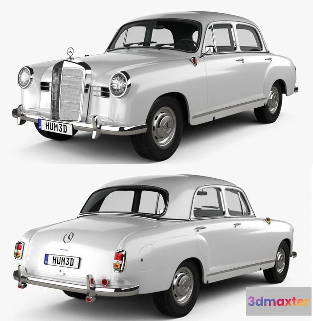 1529690 - PBR Game 3D Models - Mercedes-Benz Ponton 180 W120 1953 3D Max