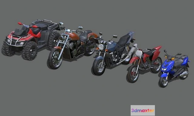 1529736 - PBR Game 3D Models - Motorbikes Pack 3D Max