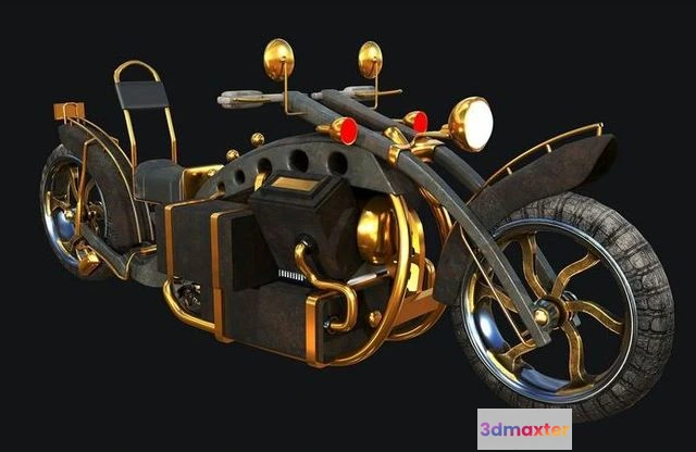 1529740 - PBR Game 3D Models - Motorcycle steampunk 3D Max