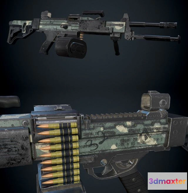 1529750 - PBR Game 3D Models - Negev NG7 LMG 3D Max