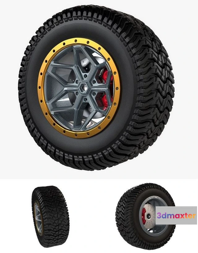 1529782 - PBR Game 3D Models - Off Road Tires 3D Max