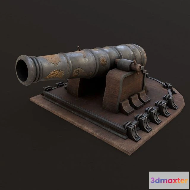 1529792 - PBR Game 3D Models - Old Cannon 3D Max
