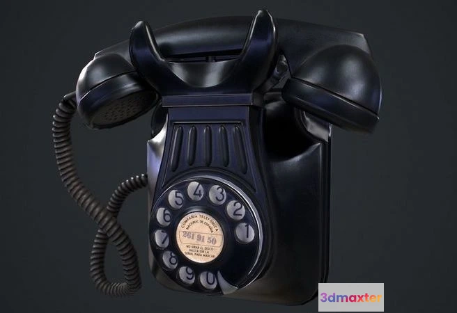 1529794 - PBR Game 3D Models - Old Dial Telephone 3D Max