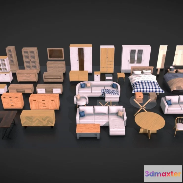 1529856 - PBR Game 3D Models - Pbr Furniture Pack 3D Max