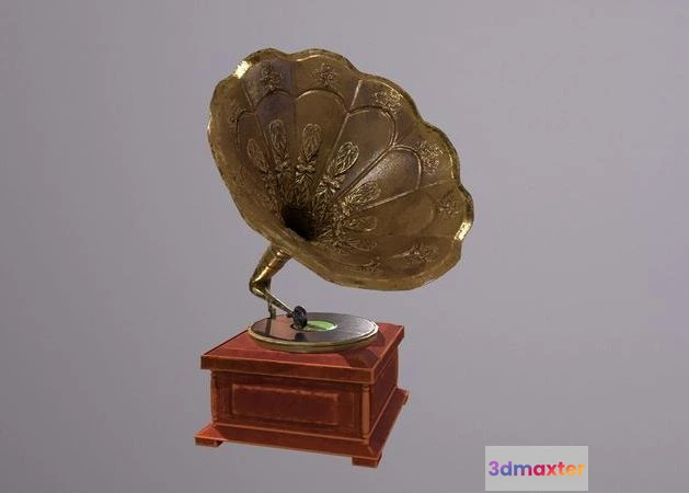 1529868 - PBR Game 3D Models - Phonograph gramophone 3D Max